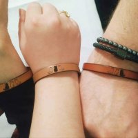 bracelets cuir mixtes gravés