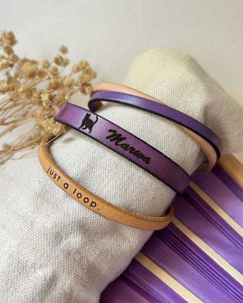 ensemble de bracelets femme en cuir gravés